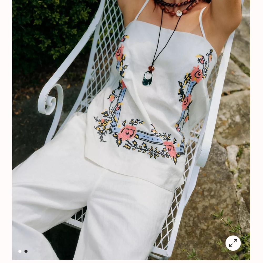 Free People Sightseer Embroidered Linen Set